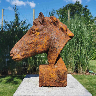 Cast Iron Rusted Life Size Outdoor Deer Statues OEM Service