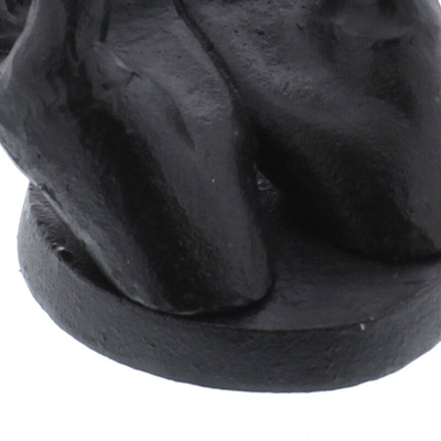 5.5 Inch Creative Antique Black Cast Iron Hand Sculpture Set For Home Decorations