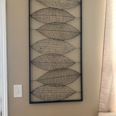 22x46 Inches Vintage Metal Leaf Wall Art Luxury 3D Home Decoration