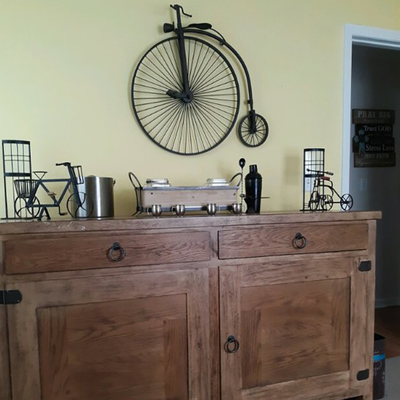 Vintage Wall Mounting Metal Cycle Wall Decor Customized For Restaurant