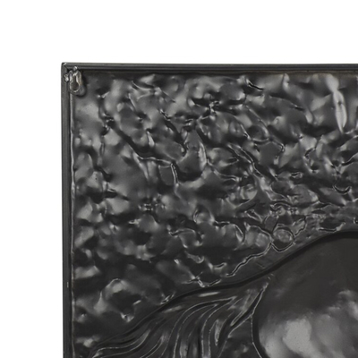 SGS Certified Muscular Black Stallion Wall Art Cast Iron Elegant