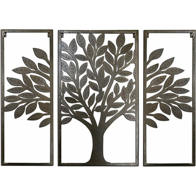 Laser Cutting Screen Metal Wall Art Decor Tree Of Life Metal Wall Art 32*24*5 Inches