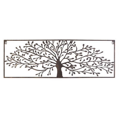 Light Weighted Rectangular Metal Oak Tree Wall Art 48 Inch