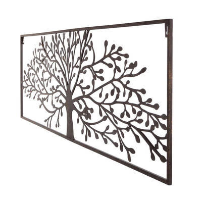 Gnee Garden Rectangular Metal Wall Art Decor Tree Designed Customized
