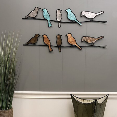 Gnee Garden 6&quot; Height Contemporary Metal Bird Wall Sculpture Indoor