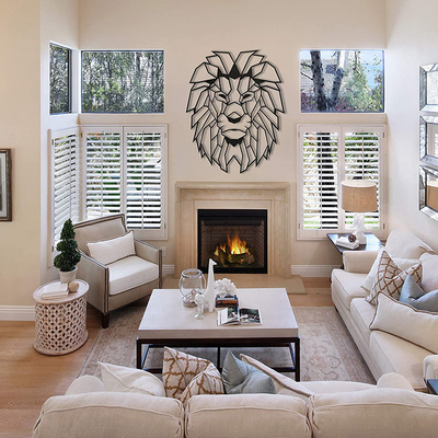 Aesthetic Metal Lion Head Wall Art17.5x24 Inch For Rustic Cabin