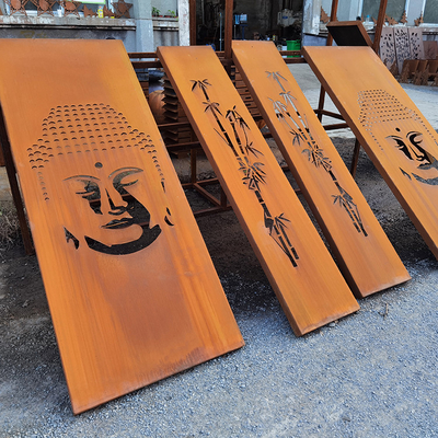 1500mm Corten Steel Screens GN-SH-204 Laser Cut Privacy Divider Metal Garden Ornaments