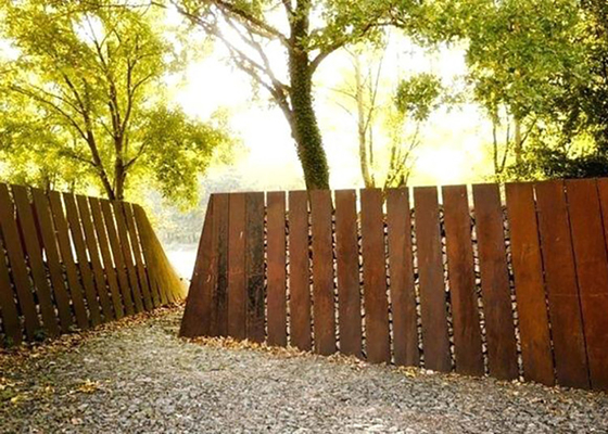 2m High Garden Corten Steel Fence Panel Exterior Design for Residential