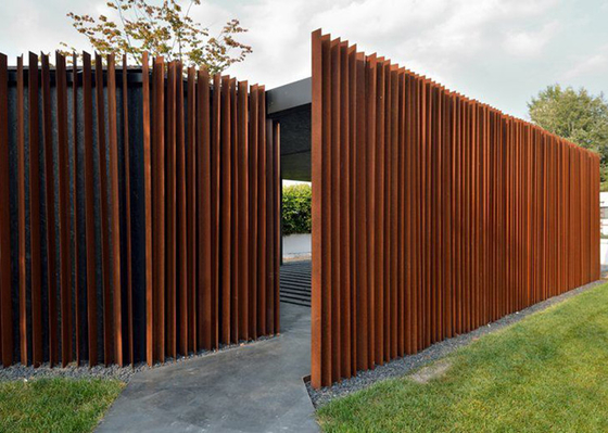 2m High Garden Corten Steel Fence Panel Exterior Design for Residential