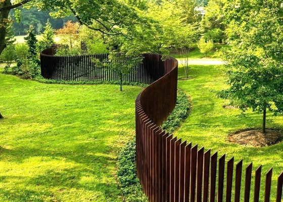2m High Garden Corten Steel Fence Panel Exterior Design for Residential