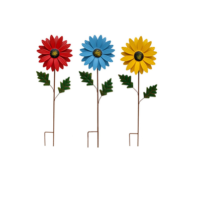 Sunflower Windmill Metal Pinwheel Garden Wind Sculptures For Balcony Patio Lawn