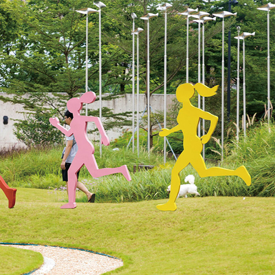Abstract Silhouette Sports Figure Outdoor Metal Sculpture Antique Art Ornaments