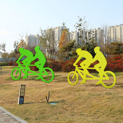 Abstract Silhouette Sports Figure Outdoor Metal Sculpture Antique Art Ornaments