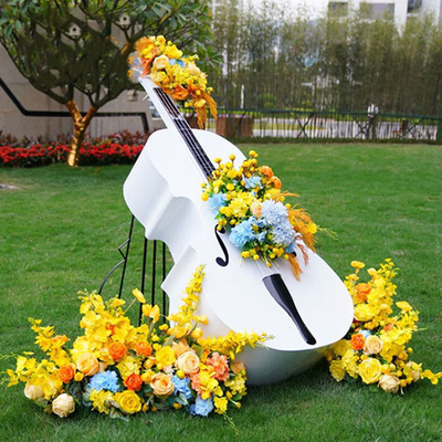 Iron Cello Musical Instrument Sculpture for Outdoor Garden Lawn Ornaments